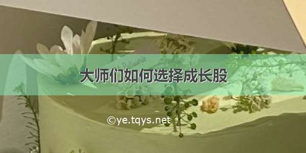 大师们如何选择成长股