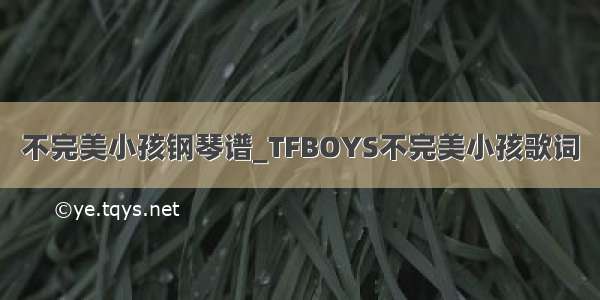 不完美小孩钢琴谱_TFBOYS不完美小孩歌词