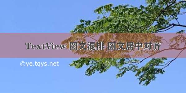 TextView 图文混排 图文居中对齐