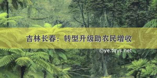 吉林长春：转型升级助农民增收