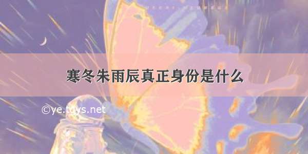 寒冬朱雨辰真正身份是什么