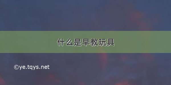 什么是早教玩具