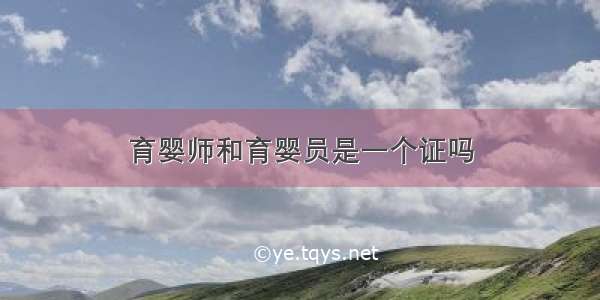 育婴师和育婴员是一个证吗