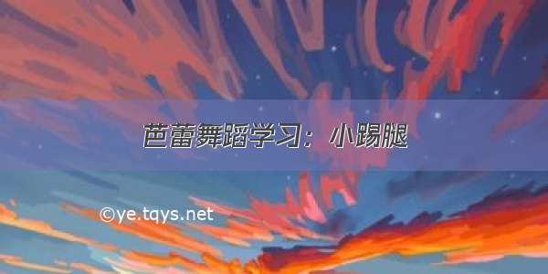 芭蕾舞蹈学习：小踢腿