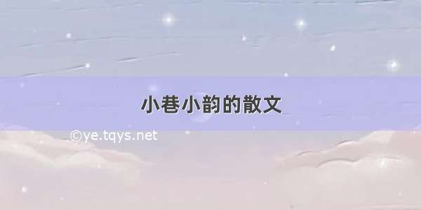 小巷小韵的散文