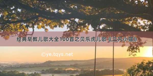 经典早教儿歌大全100首之贝乐虎儿歌《三只小猫》