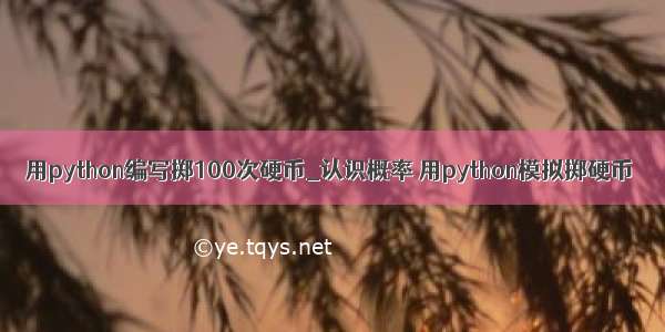 用python编写掷100次硬币_认识概率 用python模拟掷硬币