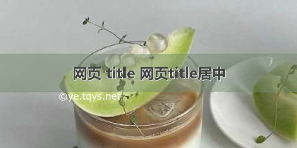 网页 title 网页title居中