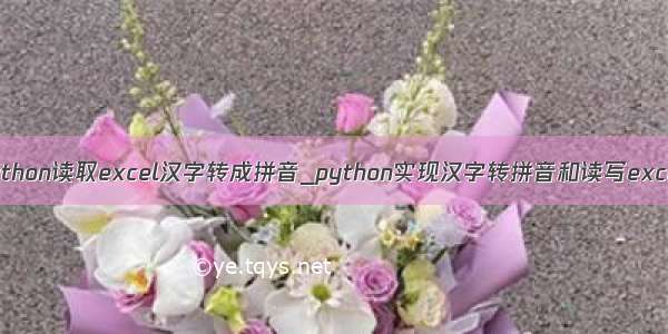 python读取excel汉字转成拼音_python实现汉字转拼音和读写excel