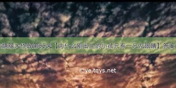 微信烧脑大作战第65关【为什么刚出生的小孩只有一只左眼睛】答案攻略