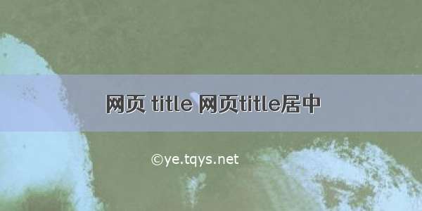 网页 title 网页title居中