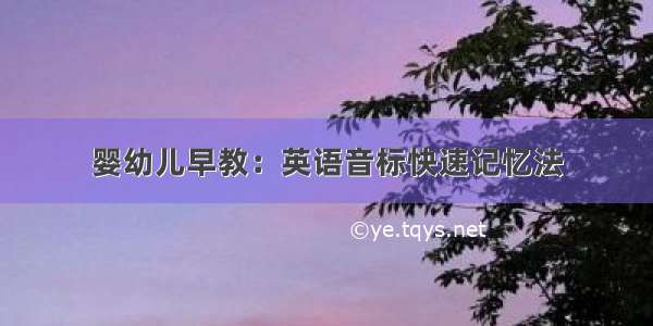 婴幼儿早教：英语音标快速记忆法