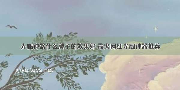 光腿神器什么牌子的效果好 最火网红光腿神器推荐