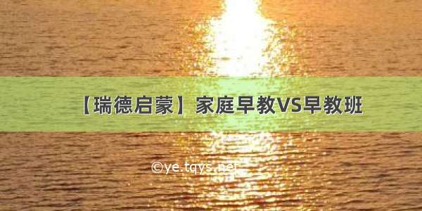 【瑞德启蒙】家庭早教VS早教班