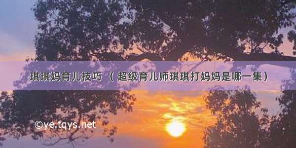 琪琪妈育儿技巧 （ 超级育儿师琪琪打妈妈是哪一集）