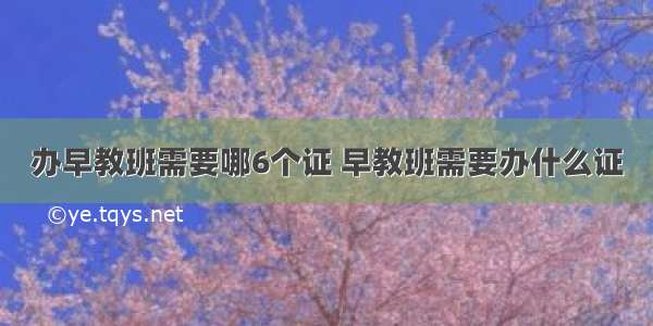 办早教班需要哪6个证 早教班需要办什么证