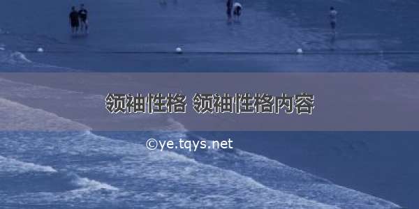 领袖性格 领袖性格内容