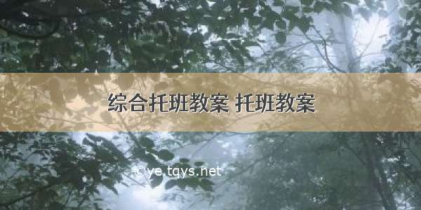 综合托班教案 托班教案