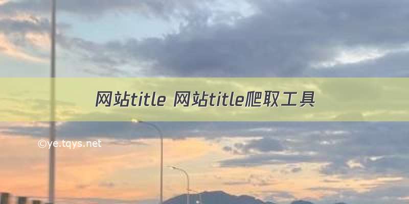 网站title 网站title爬取工具