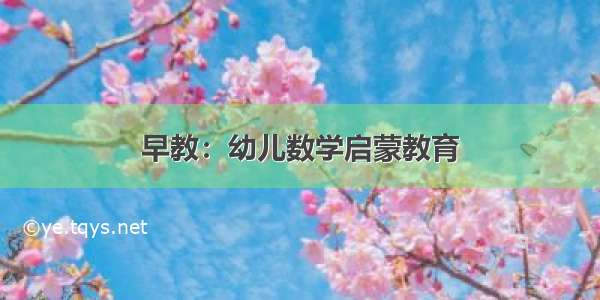 早教：幼儿数学启蒙教育