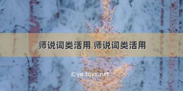 师说词类活用 师说词类活用