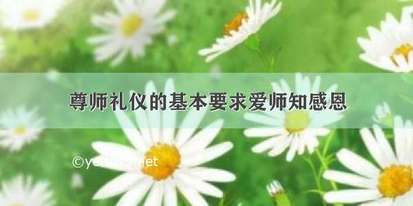 尊师礼仪的基本要求爱师知感恩