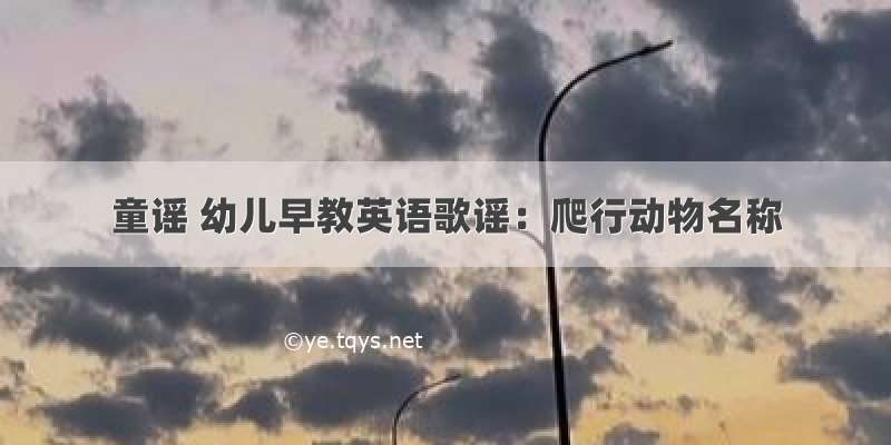 童谣 幼儿早教英语歌谣：爬行动物名称