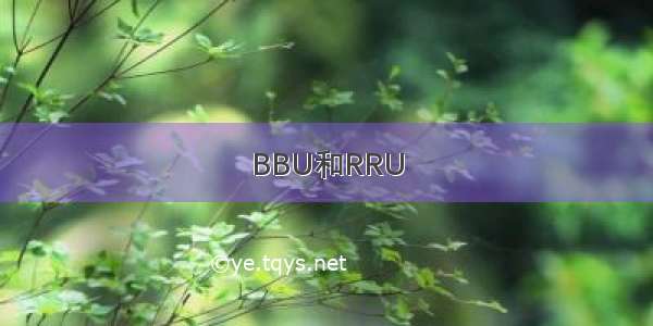 BBU和RRU