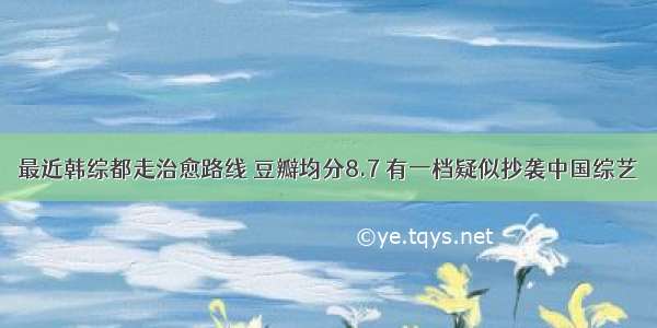 最近韩综都走治愈路线 豆瓣均分8.7 有一档疑似抄袭中国综艺