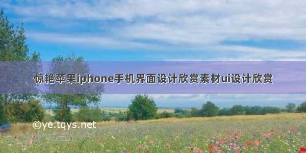 惊艳苹果iphone手机界面设计欣赏素材ui设计欣赏