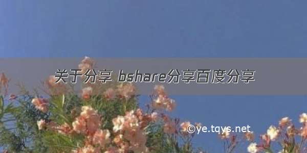 关于分享 bshare分享百度分享