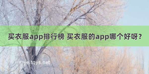 买衣服app排行榜 买衣服的app哪个好呀？