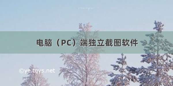 电脑（PC）端独立截图软件