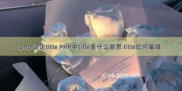 php 设定title PHP中title是什么意思 title如何编辑！