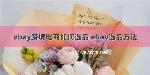 ebay跨境电商如何选品 ebay选品方法