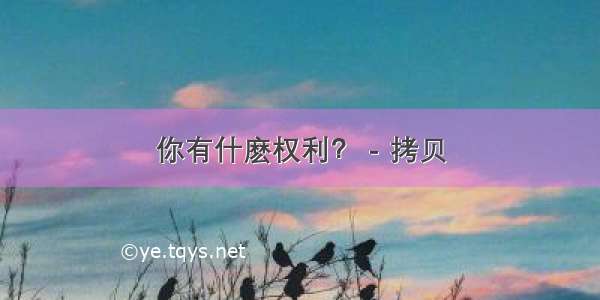 你有什麽权利？ - 拷贝