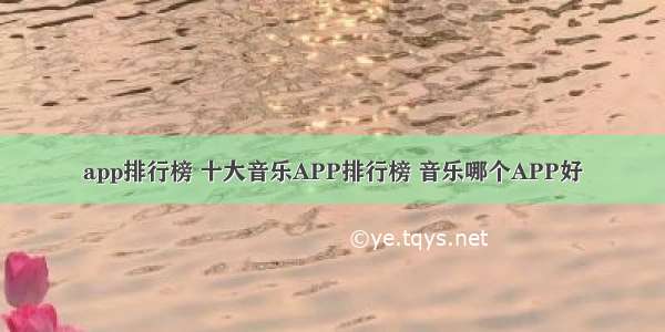 app排行榜 十大音乐APP排行榜 音乐哪个APP好