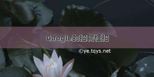 Google的招聘怪招