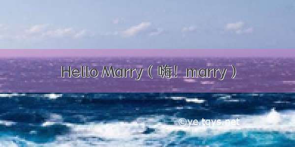 Hello Marry（嗨！marry）