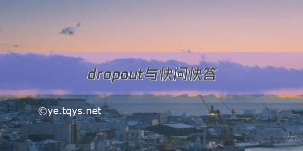 dropout与快问快答