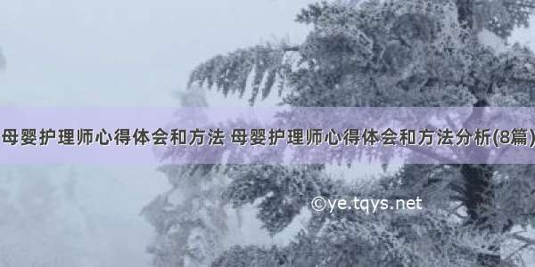 母婴护理师心得体会和方法 母婴护理师心得体会和方法分析(8篇)