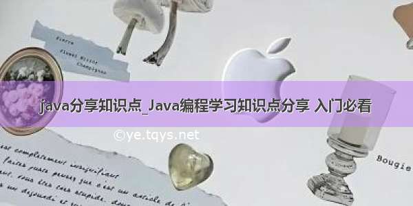 java分享知识点_Java编程学习知识点分享 入门必看