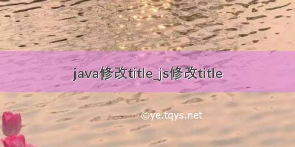 java修改title_js修改title