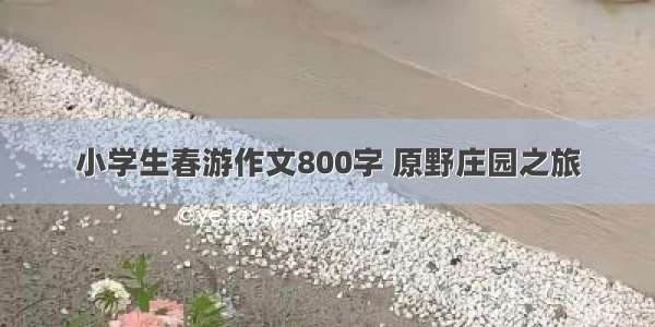 小学生春游作文800字 原野庄园之旅