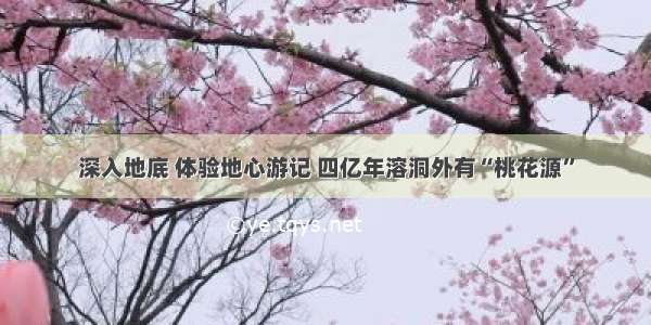 深入地底 体验地心游记 四亿年溶洞外有“桃花源”