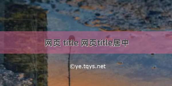 网页 title 网页title居中