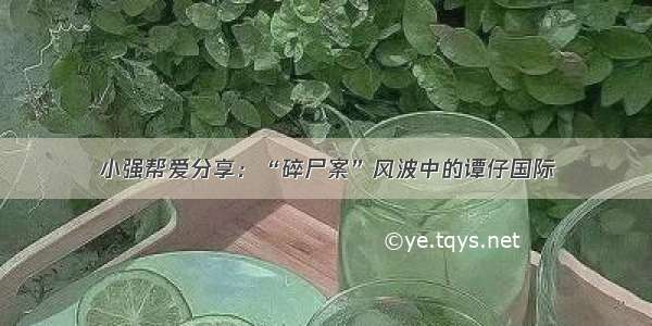 小强帮爱分享：“碎尸案”风波中的谭仔国际