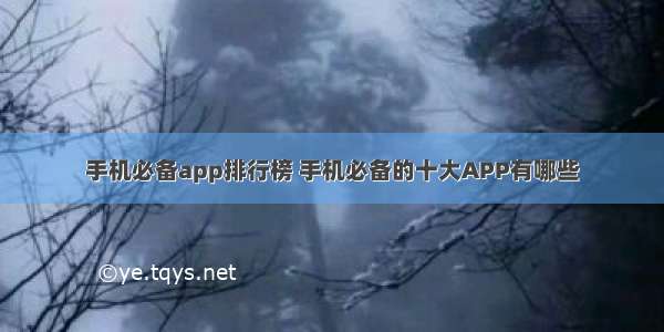 手机必备app排行榜 手机必备的十大APP有哪些