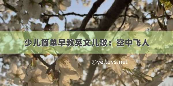 少儿简单早教英文儿歌：空中飞人