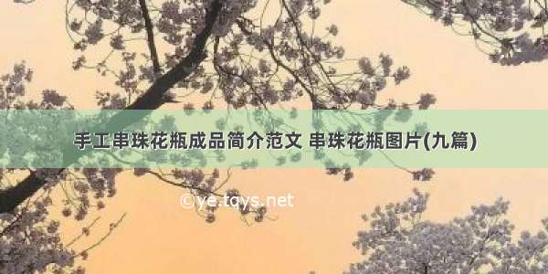 手工串珠花瓶成品简介范文 串珠花瓶图片(九篇)